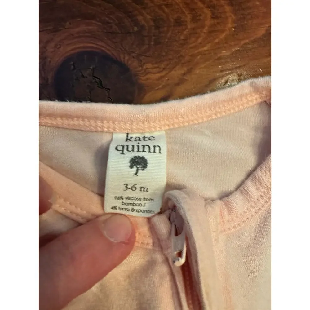 Kate Quinn light pink bamboo footed one piece zipper size 3-6 months